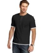 Club Room Big And Tall Double Layer Henley Shirt