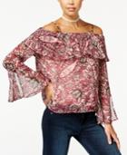 Bcx Juniors' Ruffle-neck Off-the-shoulder Top