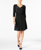 Ny Collection Petite Tummy-control Fit & Flare Dress