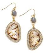 Inc International Concepts Gold-tone Imitation Abalone And Pave Crystal Drop Earrings, Only At Macy's
