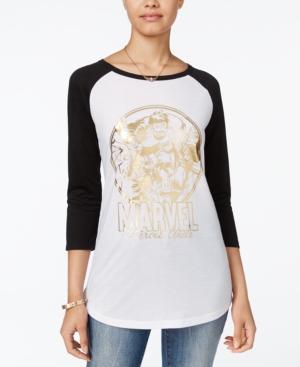 Freeze 24-7 Juniors' Heroes Metallic Graphic Baseball T-shirt
