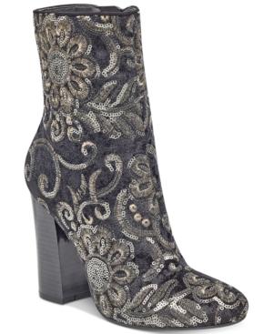 Guess Women's Lovebugi Brocade Block-heel Booties Women's Shoes