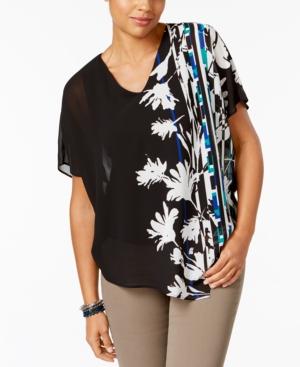 Jm Collection Printed Asymmetrical Top, Only At Macy's