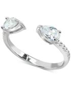 Giani Bernini Cubic Zirconia Pear Cuff Ring In Sterling Silver, Created For Macy's