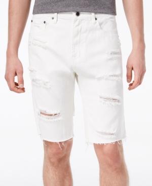 Lrg Men's Let Her Rip Straight Fit Destroyed Denim Shorts