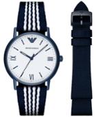 Emporio Armani Men's Kappa Interchangeable Blue/white & Blue Nylon Strap Watch 41mm