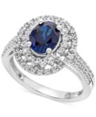Lab-created Blue Sapphire (1-3/4 Ct. T.w.) & White Sapphire (1/2 Ct. T.w.) Ring In Sterling Silver