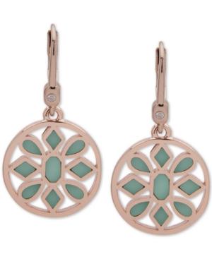 Ivanka Trump Rose Gold-tone Stone Disc Drop Earrings