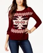 Hippie Rose Juniors' Aztec Pullover Sweater