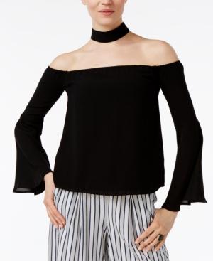 Endless Rose Off-the-shoulder Choker-neck Top