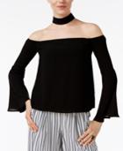 Endless Rose Off-the-shoulder Choker-neck Top