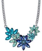2028 Silver-tone Floral Crystal Necklace