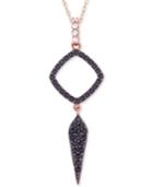 Wrapped In Love Black And White Diamond 18 Pendant Necklace (1/2 Ct. T.w.) In 14k Rose Gold, Created For Macy's