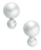 Kate Spade New York 14k Gold-plated Imitation Pearl Double Stud Earrings