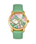 Bertha Quartz Jennifer Collection Gold And Mint Leather Watch 38mm