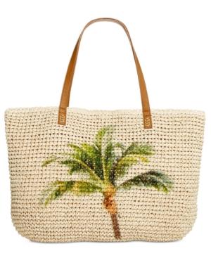 Style & Co Palm Tree Straw Beach Bag Tote, Only At Macy's