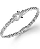 Diamond Latch Hinge Bangle Bracelet In Sterling Silver (1/4 Ct. T.w.)