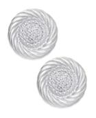 Diamond Button Swirl Earrings (1/5 Ct. T.w.) In Sterling Silver