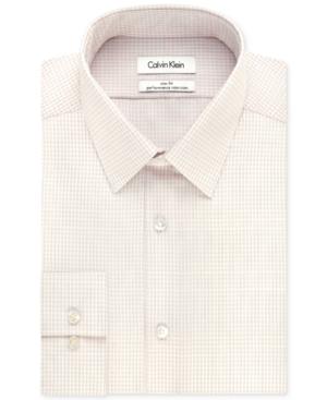 Calvin Klein Steel Slim-fit Non-iron Performance Multi Check Dress Shirt