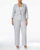 Le Suit Plus Size One-button Pinstripe Pantsuit
