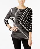 Alfani Petite Dolman-sleeve Geo-print Top, Only At Macy's