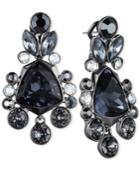 Givenchy Light Hematite-tone Black Crystal Large Drama Drop Earrings