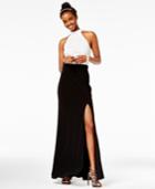 B Darlin Juniors' Colorblocked Halter Gown, A Macy's Exclusive Style