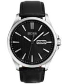 Boss Hugo Boss Men's The James Black Leather Strap Watch 42mm 1513464