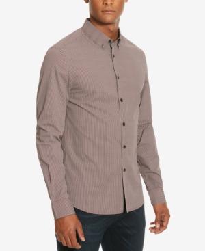 Kenneth Cole New York Men's Slim-fit Houndstooth Long-sleeve Shirt