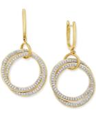 Diamond Double Circle Drop Earrings (1 Ct. T.w.) In 14k Gold