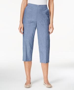 Alfred Dunner Petite Pull-on Denim Capri Pants