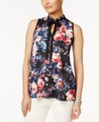 Love Scarlett Floral-print Tie-neck Blouse