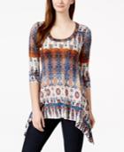 Karen Kane Printed Asymmetrical Top