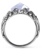 Carolyn Pollack Blue Lace Agate Marquis Ring In Sterling Silver