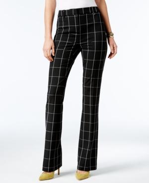 Alfani Plaid Tummy Control Trousers, Only At Macy's