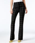 Alfani Plaid Tummy Control Trousers, Only At Macy's