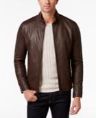 Cole Haan Men's Full-zip Leather Bomber Jacket