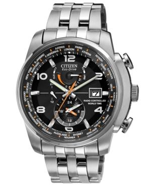 Citizen Men's Eco-drive World Time A-t Stainless Steel Bracelet Watch 43mm At9010-52e