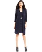 Connected Dress, Three-quarter-sleeve Belted Layered-look Sweater