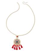 Thalia Sodi Gold-tone Multi-stone, Tassel & Pom-pom Pendant Necklace, Only At Macy's