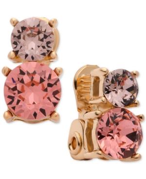 Anne Klein Double Crystal Clip-on Stud Earrings