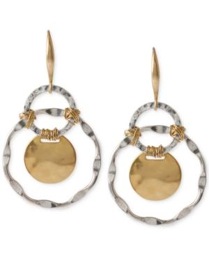 Robert Lee Morris Soho Two-tone Wire-wrapped Orbital Circle Drop Earrings
