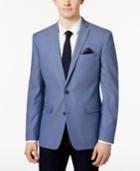 Bar Iii Men's Slim-fit Blue Textured Micro-grid Sport Coat, Only At Macy's