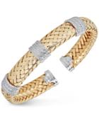 Diamond Braided Cuff Bracelet (1-1/4 Ct. Tw.) In 14k Gold-plated Sterling Silver