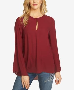Cece Bell-sleeve Keyhole Top