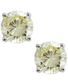 Giani Bernini Canary Yellow Cubic Zirconia Round Stud Earrings In Sterling Silver, Only At Macy's