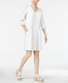 Eileen Fisher Organic Cotton-blend Pocketed A-line Dress, Regular & Petite