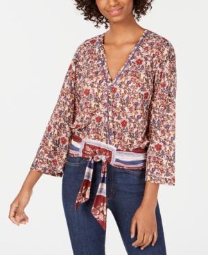 Self Esteem Juniors' Printed Tie-front Top