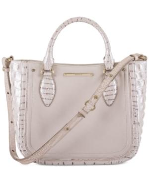 Brahmin Small Lena Toasted Macaroon Marais Medium Satchel