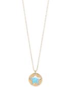 Betsey Johnson Gold-tone Blue Crystal Shaky Star Pendant Necklace